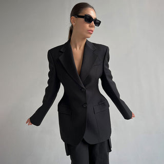 V-neck Waist-tight Suit Jacket - Phosgene