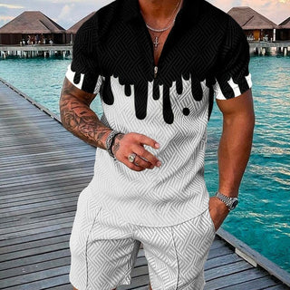 Men's Summer New Polo Shirt Suit Plus Size Fashion Phosgene