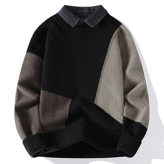 Men's False Two Pieces Sweater Base Knitting Thickened - Phosgene