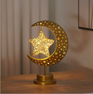 LED Modeling Lamp Creative Personality Iron Moon - Phosgene