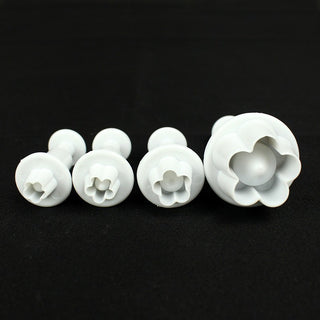 4pcs Plum Flower Plunger Cutter Sugarcraft Fondant Cake Decorating DIY Tool - Phosgene