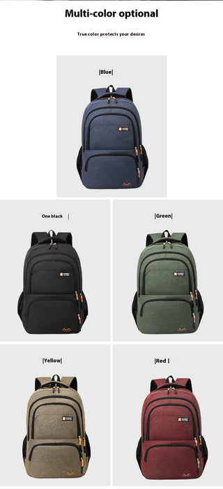 Backpack Men's Large Capacity Outdoor Casual Computer Business Schoolbag Junior High School Students - Phosgene