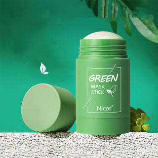 Cleansing Green Tea Mask Clay Stick Oil Control Anti-Acne Whitening Seaweed Mask Skin Care - Phosgene