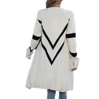 Irregular Geometric Knitted Sweater Coat - Phosgene