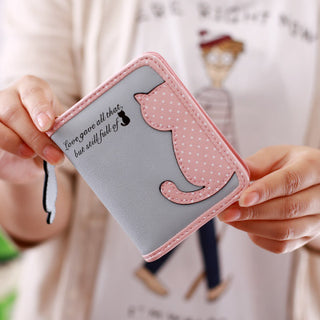 new style cartoon short wallet female Korean version lovely girl child vertical zipper position - Phosgene