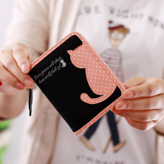 new style cartoon short wallet female Korean version lovely girl child vertical zipper position - Phosgene