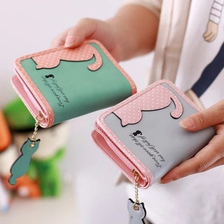 new style cartoon short wallet female Korean version lovely girl child vertical zipper position - Phosgene