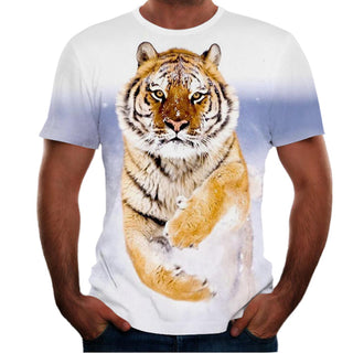 New Animal Print 3d T-shirt Men's Short Sleeve Phosgene