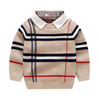 Boys plaid jacquard sweater - Phosgene