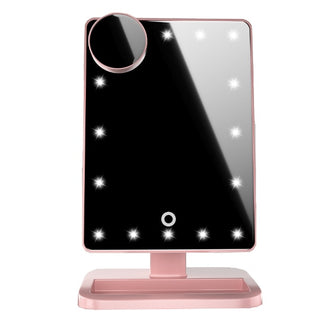 Touch Screen Makeup Mirror With 20 LED Light Bluetooth Music Speaker 10X Magnifying Mirrors Lights - Phosgene