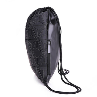 Outdoor All-matching Men And Women Drawstring Bag Geometric Luminous Phosgene