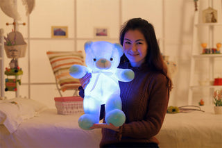 Creative Light Up LED Teddy Bear Stuffed Animals Plush Toy Colorful Glowing Christmas Gift For Kids Pillow - Phosgene