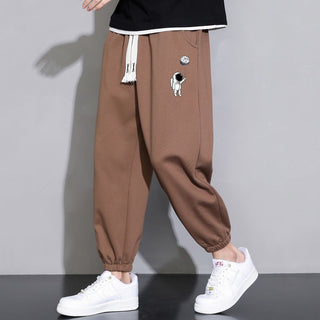 Cropped Casual Loose Men's Long Pants - Phosgene