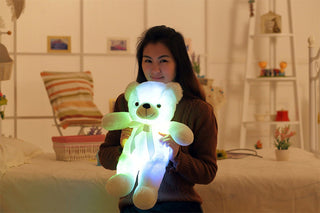 Creative Light Up LED Teddy Bear Stuffed Animals Plush Toy Colorful Glowing Christmas Gift For Kids Pillow - Phosgene