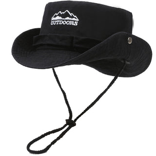 Summer Outdoor Mountaineering Slub Cotton Sun-proof Bucket Hat - Phosgene