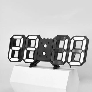 3D Remote Control Black LED Electronic  Hung And Can Stand Wall Clock Phosgene