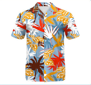 Men's Beach Digital Printed Shorts Shirt Inner Mesh Suit Phosgene