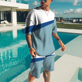 Men's Trendy Casual Beach Style Texture 3D Digital Suit Phosgene