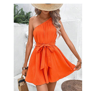 Shoulder Lace-up Sleeveless Jumpsuit Fashion Phosgene