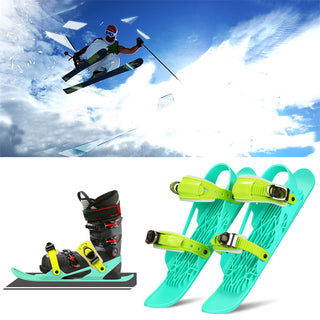 Mini Ski Skates Portable Short Skiboard Adjustable Skates Shoes For Snow - Phosgene