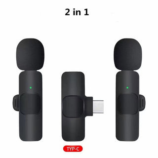 Wireless Lavalier Microphone Portable Audio Video Recording Mini Mic For I Phone Android Long Battery Life Live Broadcast Gaming - Phosgene