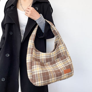 New Plaid Retro Large Capacity Bag For Women - Phosgene