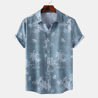 Cross-border Wind Beach Digital Printing Men's Short Sleeve Shirt Phosgene