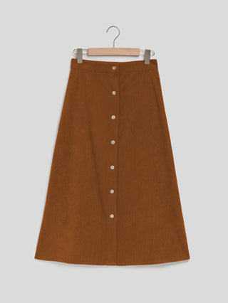 Corduroy Skirt Long Single-breasted High Waist Autumn And Winter Skirt - Phosgene