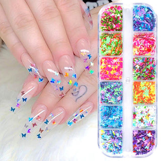 Symphony butterfly sequin nail decoration Phosgene