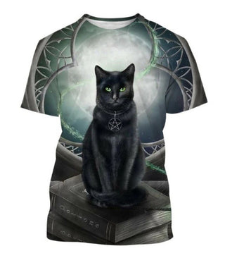 Funny Cute Cat Pattern Men's T-shirt 3D Animal Print Phosgene