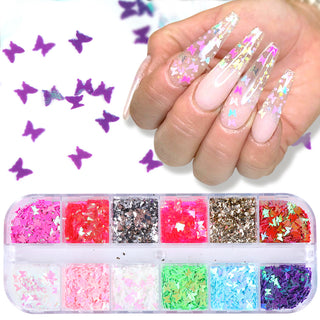 Symphony butterfly sequin nail decoration Phosgene