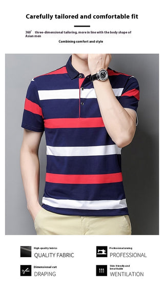 New Men's Clothing Short-sleeved Summer Top T-shirt Solid Color Casual Polo Collar Polo Shirt Casual Half-length Sleeve Versatile Clothes Phosgene