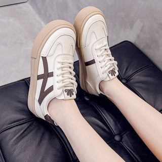 Platform White Shoes Thin And All-matching Casual Retro Sports Board Shoes Women's Shoes - Phosgene