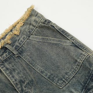 Distressed Washed Denim Overalls Men's Niche Phosgene