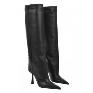 Big Tube Circumference Pointed Toe Women's Stiletto Heel Boots - Phosgene