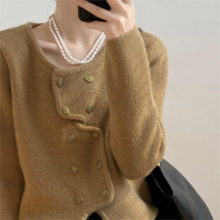 Classic Style Short Knitted Cardigan Jacket Advanced French Style - Phosgene