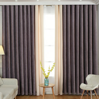 Factory direct stitching simple solid chenille curtain high shading curtain finished living room bedroom curtains - Phosgene