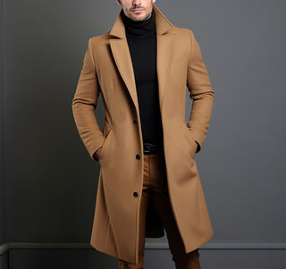 Woolen Men's Mid-length Trench Coat - Phosgene