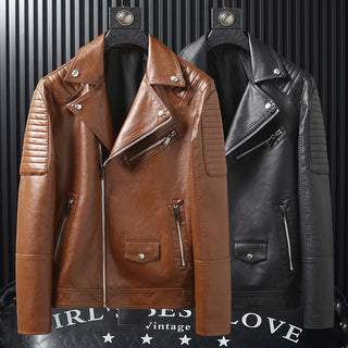 Spring And Autumn Slim-fitting Biker Leather Jacket - Phosgene