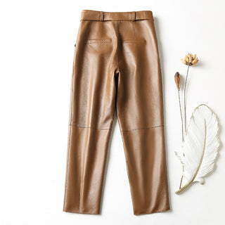 High-waisted leather pants - Phosgene