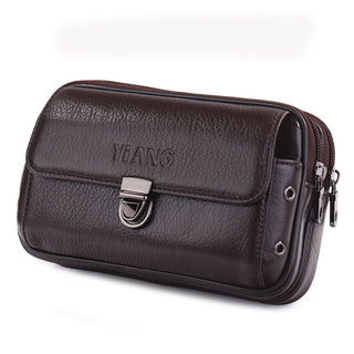 Horizontal And Vertical Leather Belt Mobile Phone Bag - Phosgene