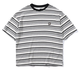 Men's Striped Loose Artistic Youth Fresh T-shirt Phosgene