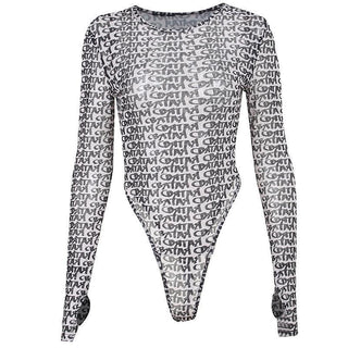 Micro Transparent Long Sleeve Skinny Inner Match Women's Printed - Phosgene