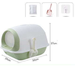 Elevated Semi-closed Litter Suction Deodorant Cat Toilet With Flip Cover - Phosgene