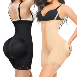 High Waisted Body Pants Crotch Zipper Tummy Lifting Pants Waist Trimming Shapewear Bodysuit Enhancement - Phosgene