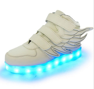 Children's shoes led light shoes children's wings light shoes usb charging colorful luminous shoes casual light shoes - Phosgene