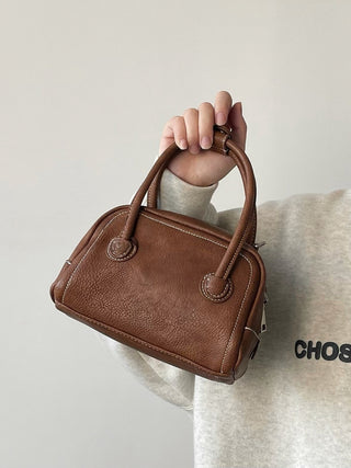 Korean Style Niche Maillard Bowling Versatile Casual Ins Handbag Crossbody Bag Women Phosgene