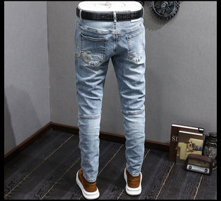 Patchwork Casual Light Blue Jeans Phosgene