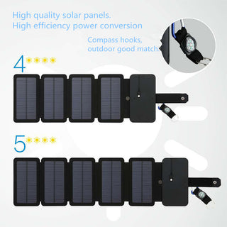 Outdoor Folding Solar Panel Charger Portable 5V 2.1A USB Output Devices Camp Hiking Backpack Travel Power Supply For Smartphones - Phosgene