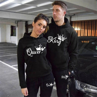 Sports Suit King Or Queen Printed Couple 2-piece Set Phosgene